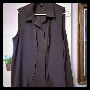 Torrid. Size 1. Gray blouse,  faux shell front.